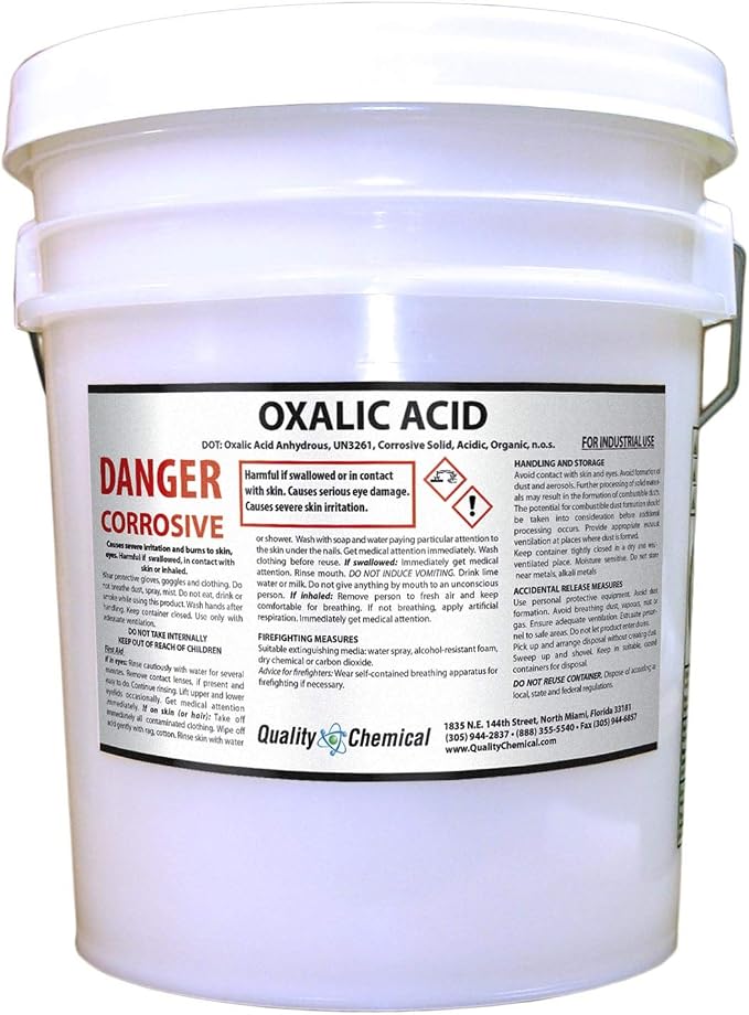 Oxalic Acid - 99.6% - 40 lb. PAIL - Metal Cleaning- Rust Removal, Wood by Quality+Chemical