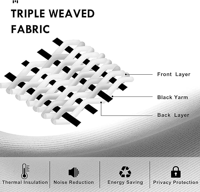 DWCN Blackout Curtains for Living Room Thermal Insulated, Energy Saving & Noise - Image 5