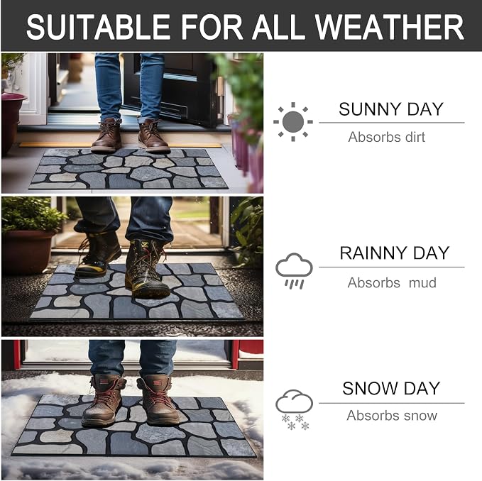 CHICHIC Welcome Door Mat 18X 30 Inch Front Doormat Outdoors - Image 6