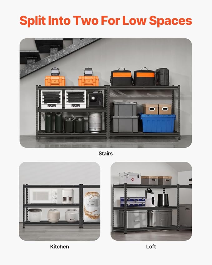 VEVOR Storage Shelves, 2500 lbs, 5 Tier Heavy Duty Garage Shelving, - Image 6