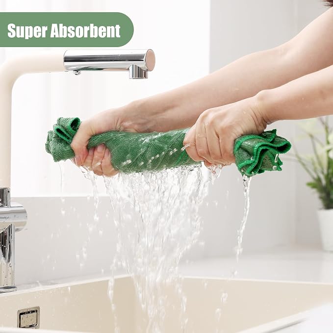 Homaxy Microfiber Kitchen Towels and Dishcloths Set, 12 Pack Soft and Absorbent - Image 3