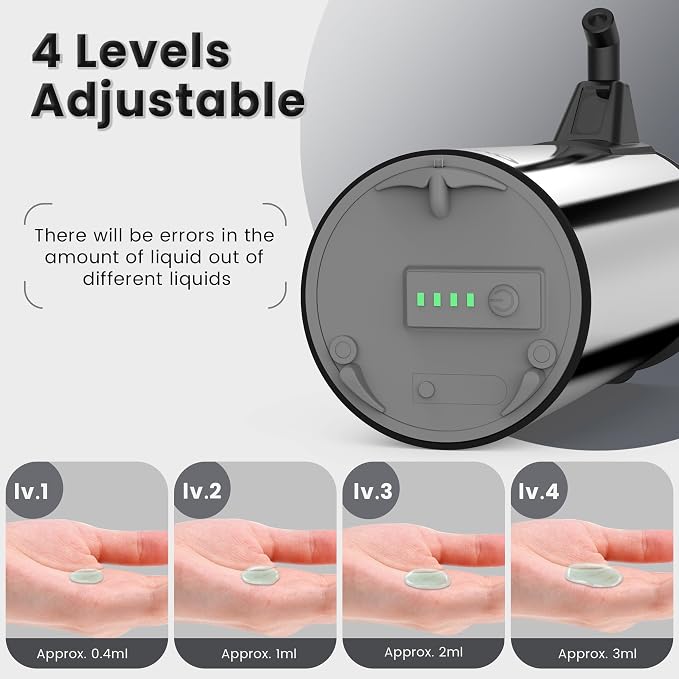 Automatic Soap Dispenser Touchless 11.8oz/350ml Four-Level Adjustable Dispenser - Image 4