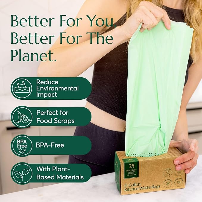 Cleanomic Compostable* 13 Gallon Trash Bags - Image 3