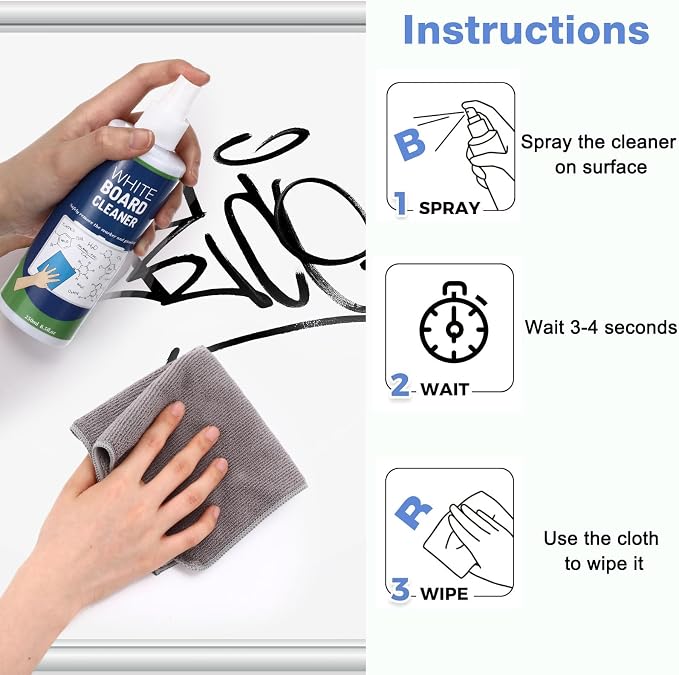 12 Pack Whiteboard Cleaner Spray 8.5oz Dry Erase Board Cleaner - Image 6