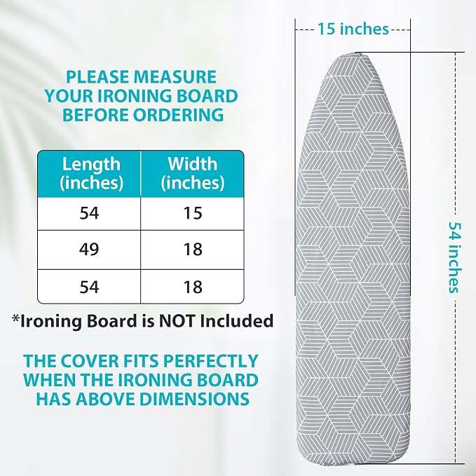 Ironing Board Cover with Padding 15 x 54 inch Standard Full Size, Heat - Image 6