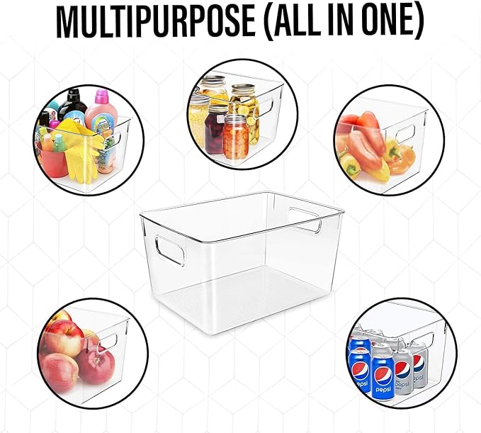 Clear Plastic Storage Bins, Pantry Organizers and Storage or Kitchen - Image 4