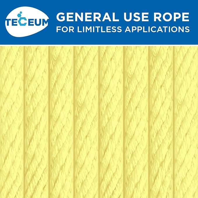 TECEUM Cotton Rope 3/16” – 100 FT – Strong All-Purpose Braided Rope – Natural - Image 9