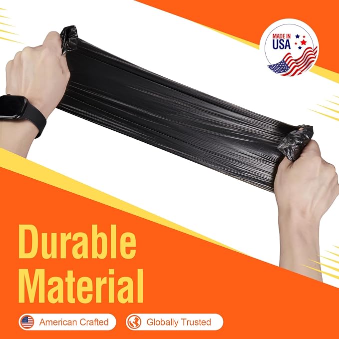 Delxo 40-45 Gallon Black Trash Bags, Durable & Puncture-Resistant Plastic – - Image 4