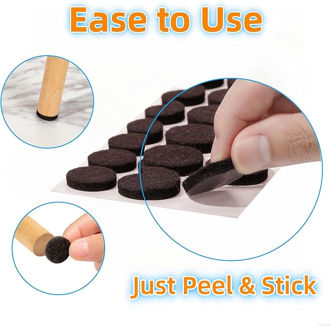 Felt Furniture Pads for Hardwood Floors 164 Piece, Furnigear Anti Scratches - Image 6
