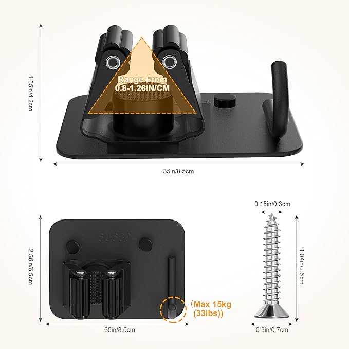 4 Pack Stainless Steel Broom Holder Wall Mount - Image 4