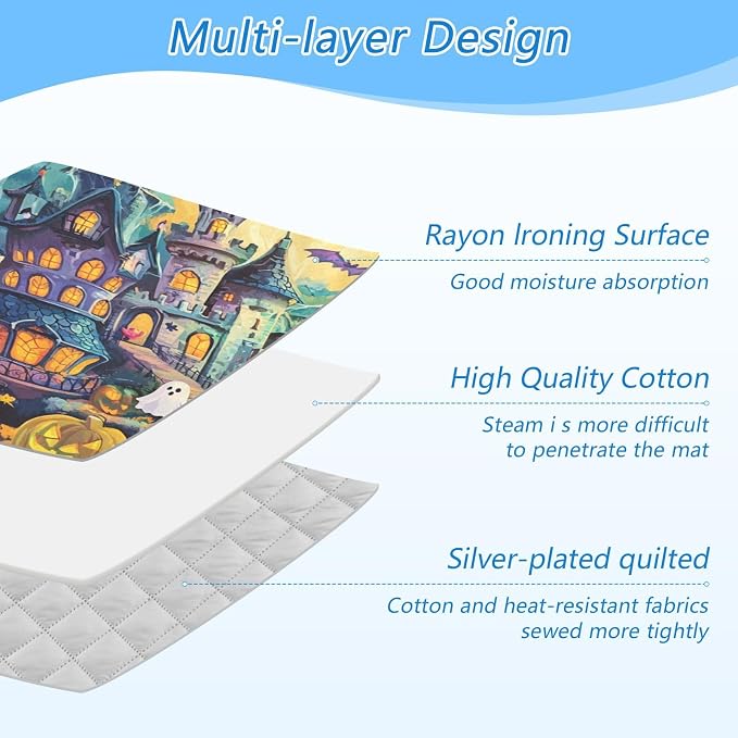 Cute Cartoon Halloween Bat Castle Ghost Pumpkin Ironing Mat Thickened Ironing - Image 4