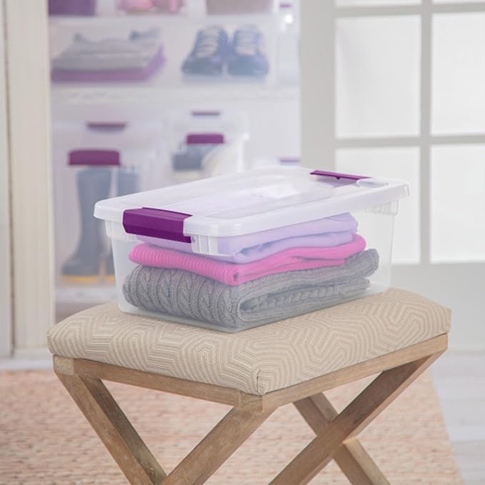 Sterilite 12-Pack 15 Quart ClearView Latch Box, Stackable Organizer Bins - Image 5