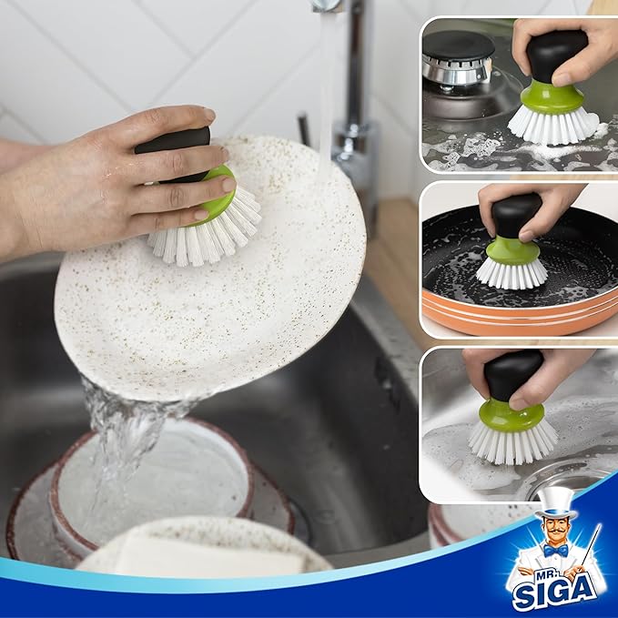 MR.SIGA Dish Scrub Brush, Palm Brush Dish Scrubber - Image 5