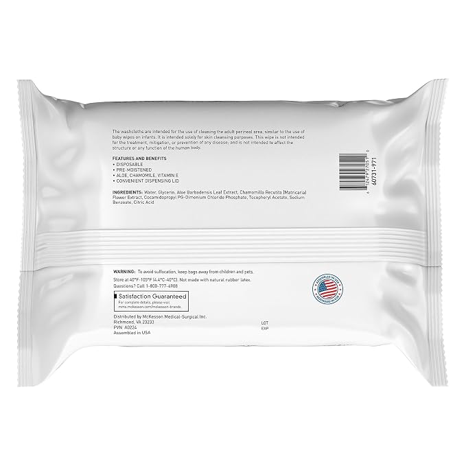 McKesson Washcloth Wipes for Adults, Unscented Disposable Wash Cloths for Body - Image 7