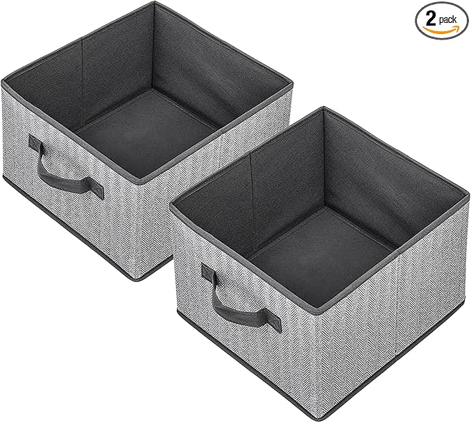 Storage Baskets, 11-Inch Woven Fabric Bins, Storage Cubes by EITMOW