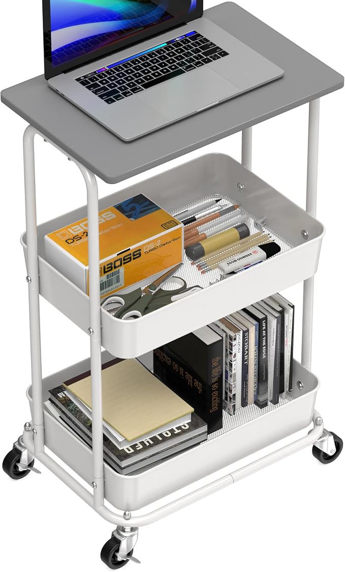 Simple Houseware 2-Tier Rolling Utility Cart - Image 4