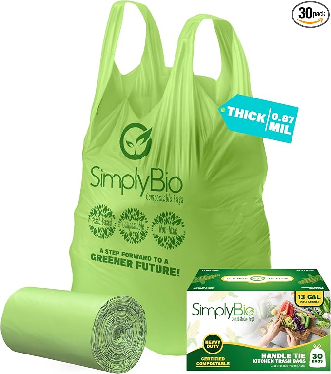 Simply Bio 13 Gallon Compostable Trash Bags Liners by SimplyBio