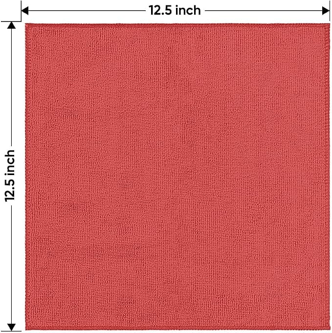 HOMEXCEL Red Microfiber Cleaning Cloth 50 Pack, 12.5 x 12.5 inch Microfiber - Image 7