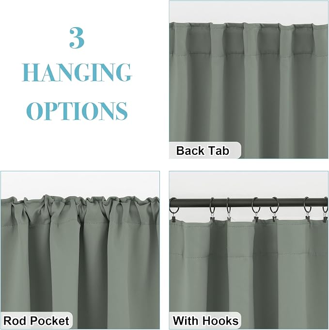 RYB HOME Room Darkening Curtains 2 Panels Set, Energy Efficient Privacy Drapes - Image 6