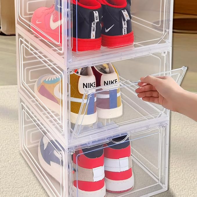 8 Pack Shoes Box Display Case Thicken Shoe Organizer Stackable Boxes - Image 5