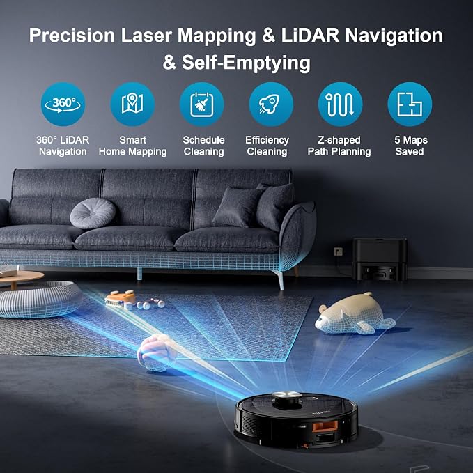 MAMNV Robot Vacuum and Mop, 11500 Pa Suction, 3-in-1 Robotic Vacuum - Image 2