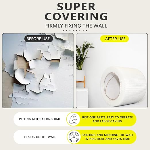 20" 100 Feet Drywall Joint Tape, Self-Adhesive Encrypted Fiberglass Drywall - Image 5