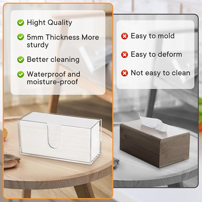 2Pcs Acrylic Paper Towel Dispenser, Paper Towel Holder Countertop Clear Multi - Image 6