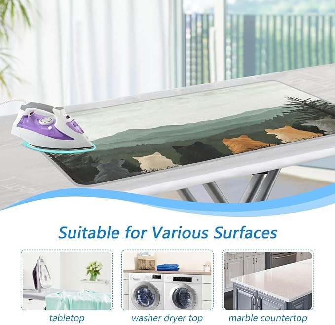 Cute Wolves Back and Green Mountain Ironing Mat Thickened Ironing Blanket - Image 5