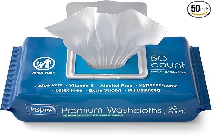 Inspire Adult Wet Wipes, Wash Cloths | Adult Wipes by Inspire