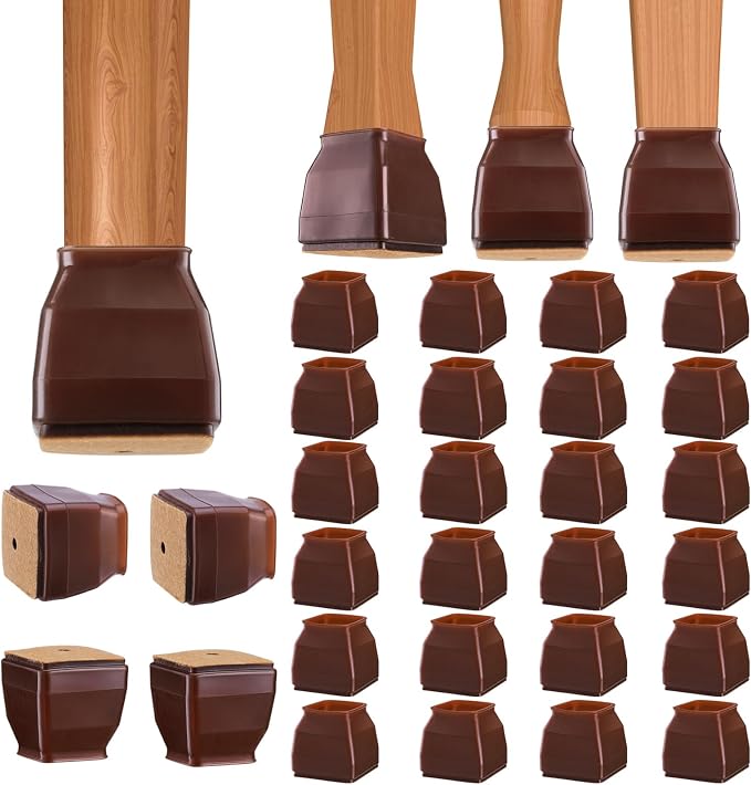 BALEINE 24 Pack Silicone Chair Leg Floor Protectors, Stool Leg Protectors Cap by BALEINE