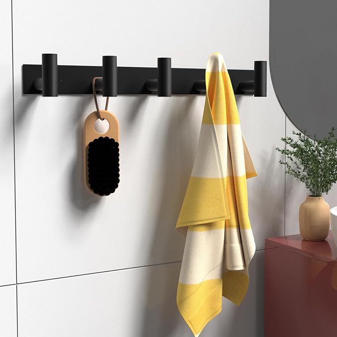 PMMASTO Coat Rack Wall Mounted, 5 "T Shaped Wall Hooks - Image 7
