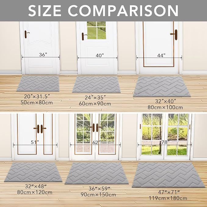 hicorfe Front Door Mat Outside Entrance, Stain and Fade Resistant, Non Slip - Image 5