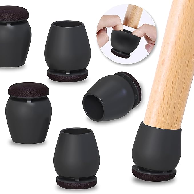Ezprotekt 24 Pcs Black Chair Leg Floor Protectors by VisittheEzprotekt