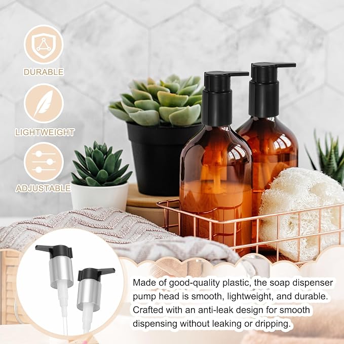 uxcell 4 Pcs Soap Dispenser Pump Heads, Hand Soap Dispensers Top Pumps - Image 4