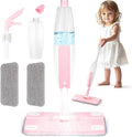 Pink Mini Spray Mop for Toddler-Girls Montessori Cleaning Toy That Real Spray by Yeeammk