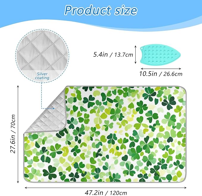 Bright Green Clover St. Patrick Ironing Mat - Image 2