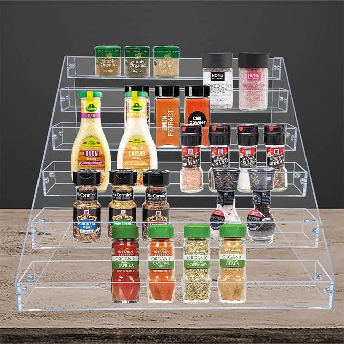 PMMASTO Tiered Spice Rack, Seasoning Organizer, Kitchen Organization and Storage - Image 7