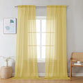 Chyhomenyc Sheer Yellow Curtains 90 inches Long 2 Panels, Light Filtering Soft by Chyhomenyc