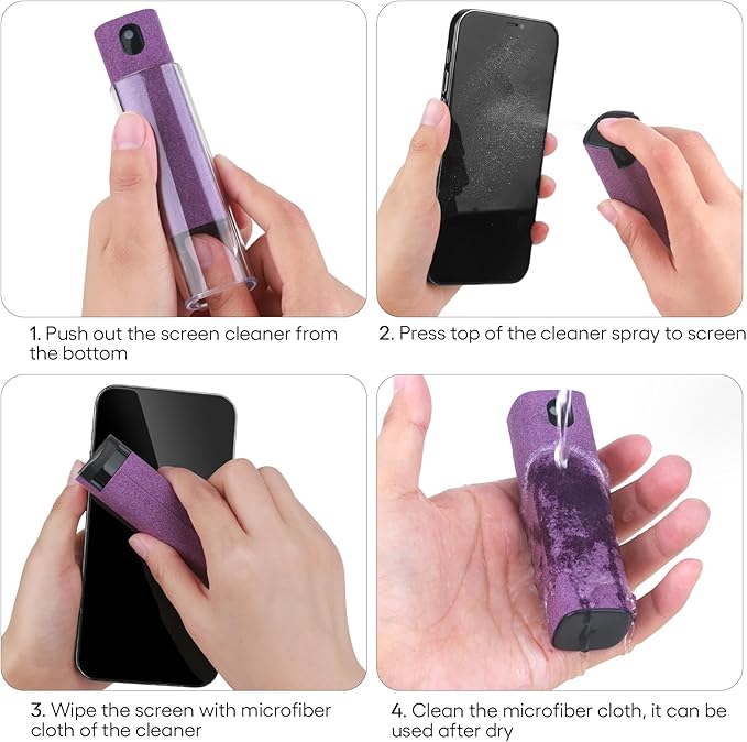 Fingerprint Proof Screen Cleaner, 3 in 1Touchscreen Mist Cleaner Spray Wipe - Image 2