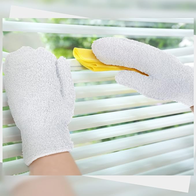 Bencailor 4 Pair Microfiber Dusting Mittens Reusable Women Cleaning Mittens - Image 6