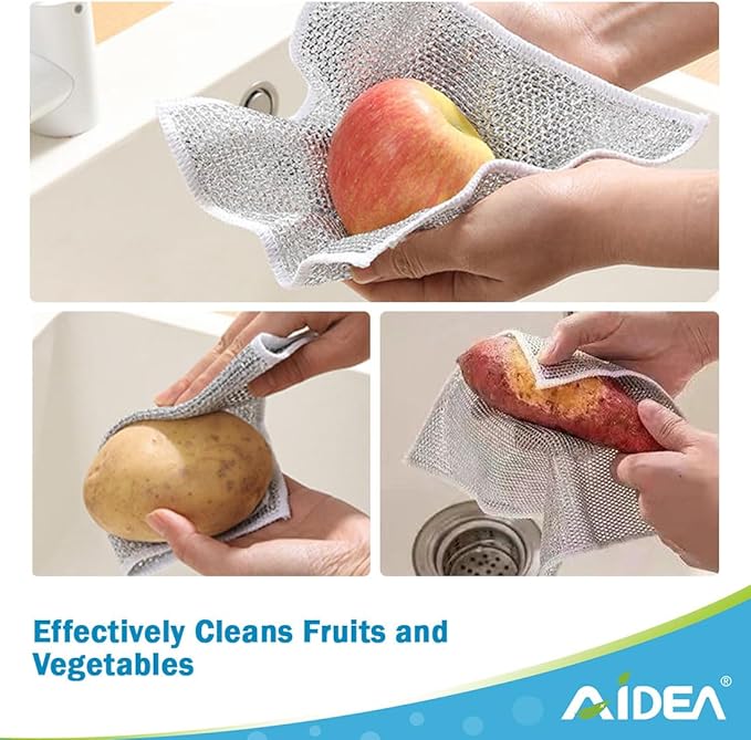 AIDEA Non Scratch Wire Dishcloth 12PK, Wire Dishwashing Rag - Image 5