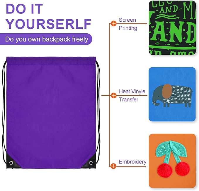 Shappy 100 Pieces Drawstring Bag Gym Portable String Sack Backpacks Polyester - Image 5