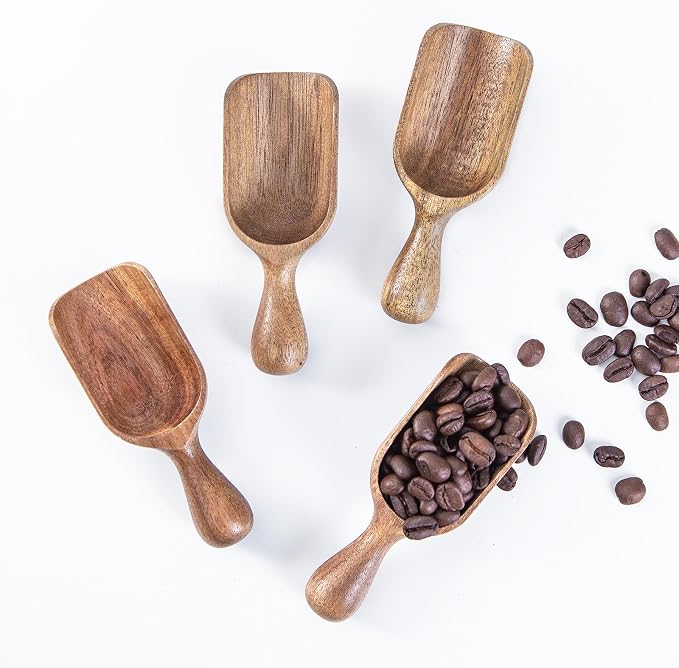 Wooden Scoops for Canisters 4PCS Acacia Wooden Scoop for Jars Mini Measuring by MediterraneanFoodExperience