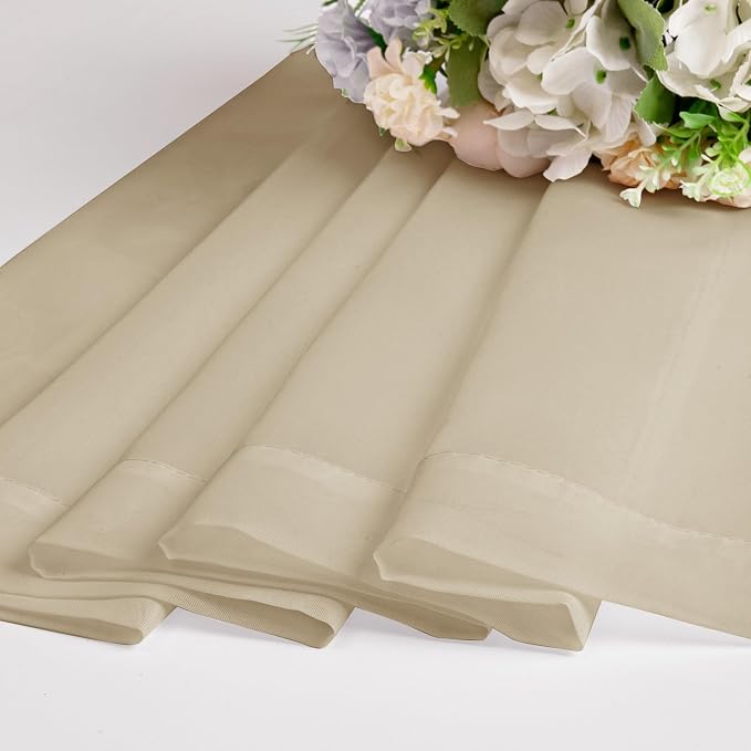 Chyhomenyc Taupe Sheer Curtains 45 Inch Long 2 Panels, Light Filtering Rod - Image 8