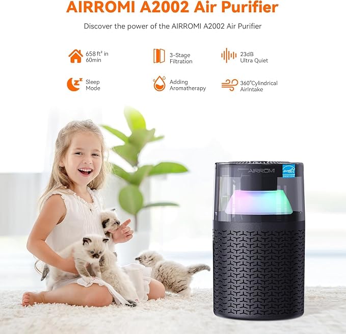 AIRROMI Air Purifiers for Bedroom Home, Activated Carbon Filter Cleaner - Image 3