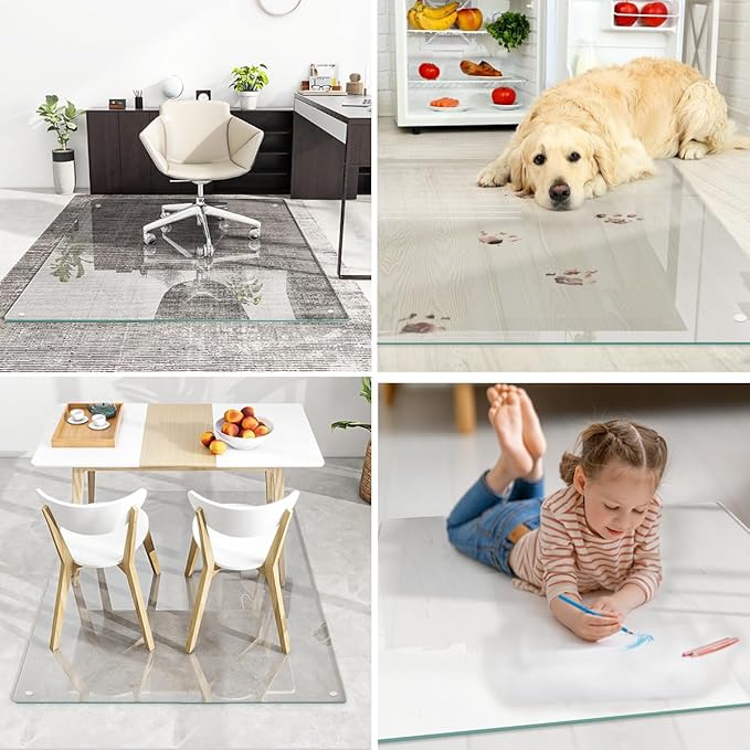 Tempered Glass Floor Mat for Office Chair, for Carpeted or Hard Floor, - Image 5