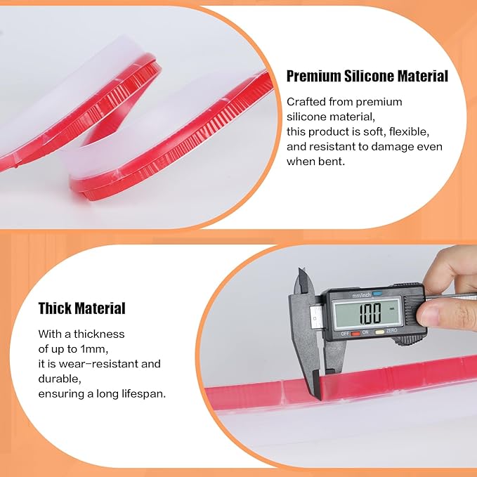 Orghtin T-Shaped Silicone Seal Strip, 40Ft Door Draft Stopper - Image 6