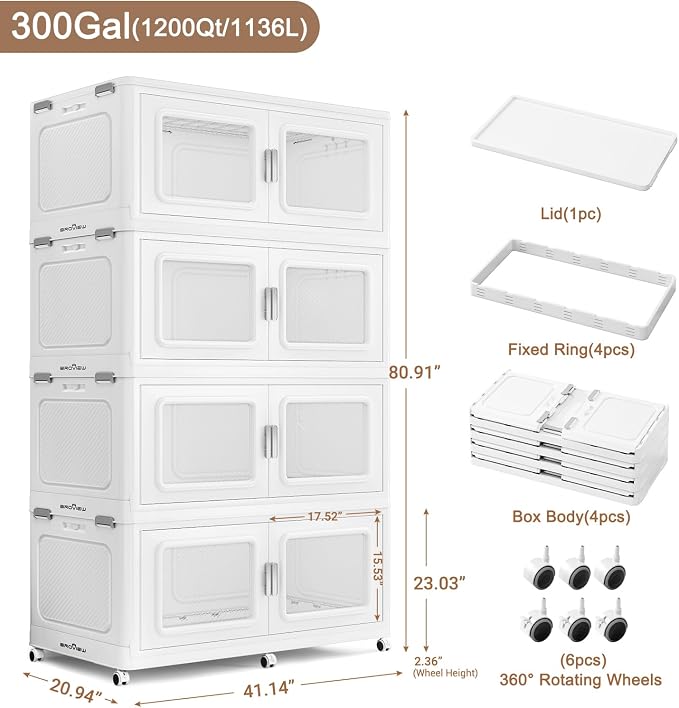 BROVIEW 1200 Qt Stackable Storage Bin - Image 2