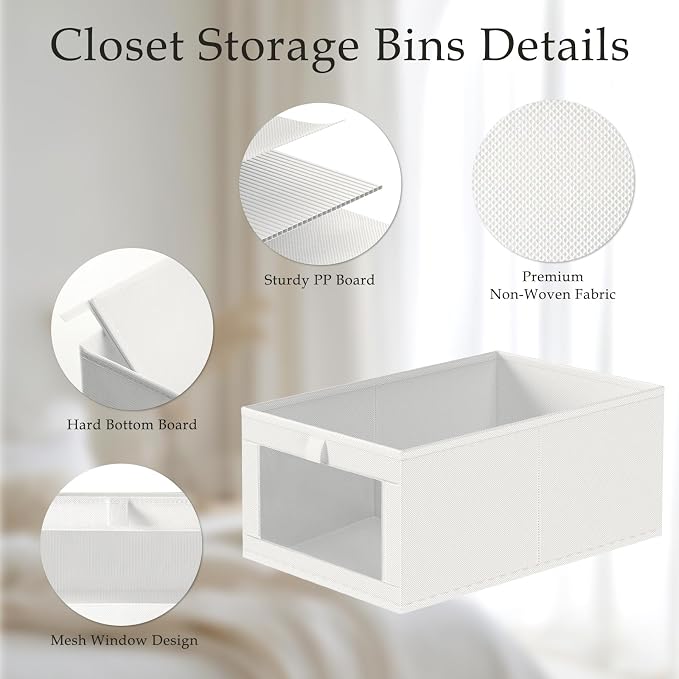 Criusia 6 Pack Linen Closet Organizers and Storage, Large Linen Closet Baskets - Image 4