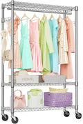 IZEUK 3 Tier Heavy Duty Rolling Garment Rack Wire Clothes Rack by IZEUK